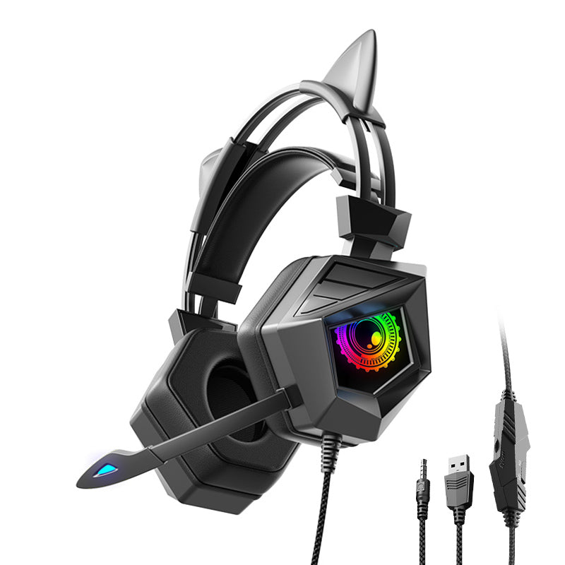 SY-G15 Ears Design Wired Control Gaming Earphone 3D Surround Sound Game Headset with HD Mic and Breathing Light SY-G15 Ears Design Wired Control Gaming Earphone 3D Surround Sound Game Headset with HD Mic and Breathing Light